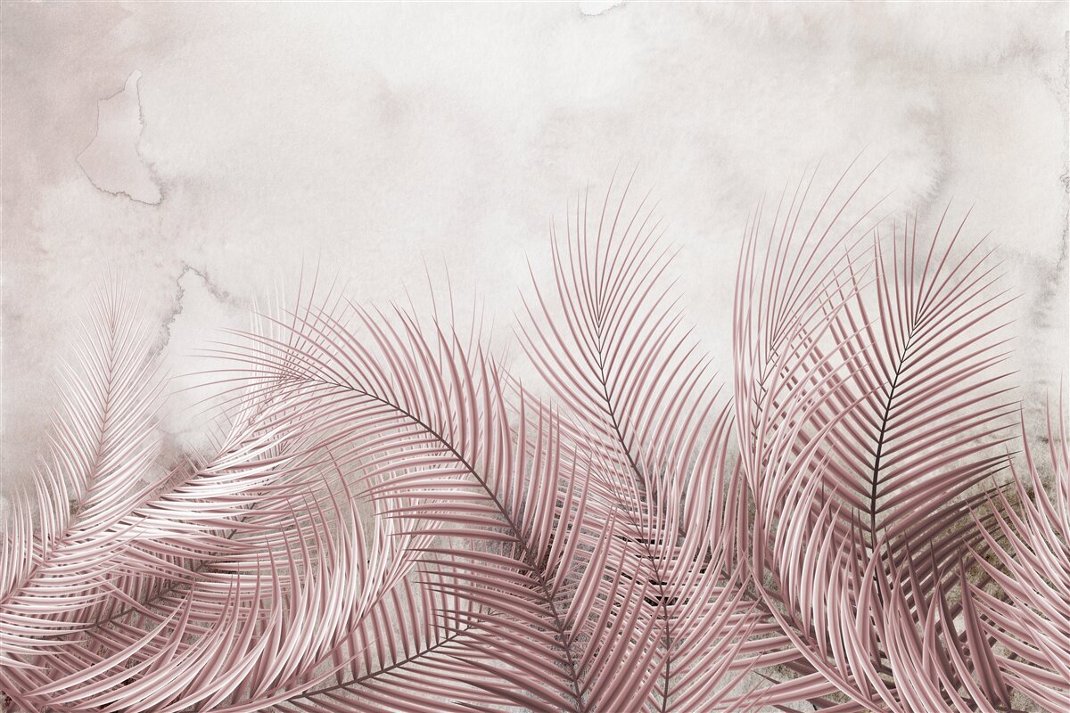 Фотошпалери тропічне листя в туманному серпанку