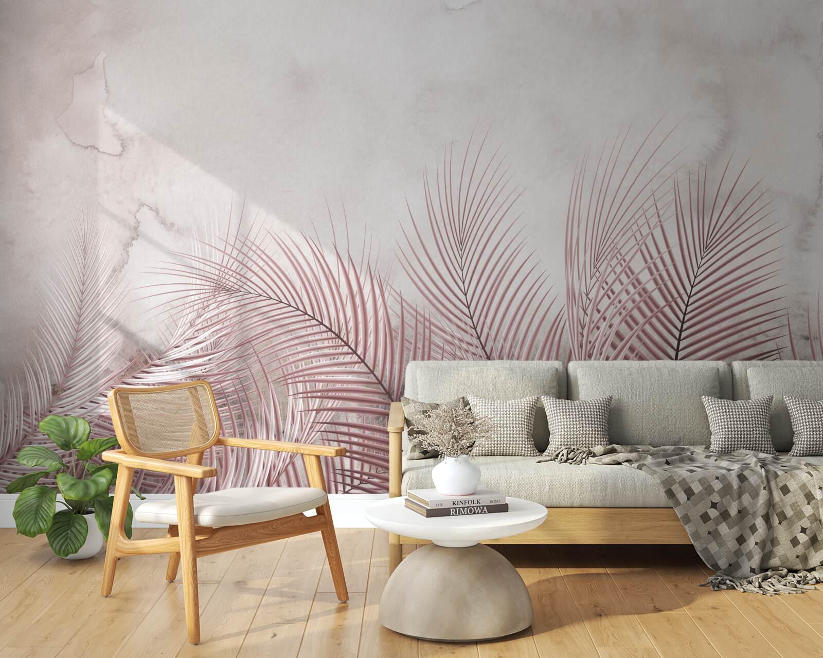 Фотошпалери тропічне листя в туманному серпанку