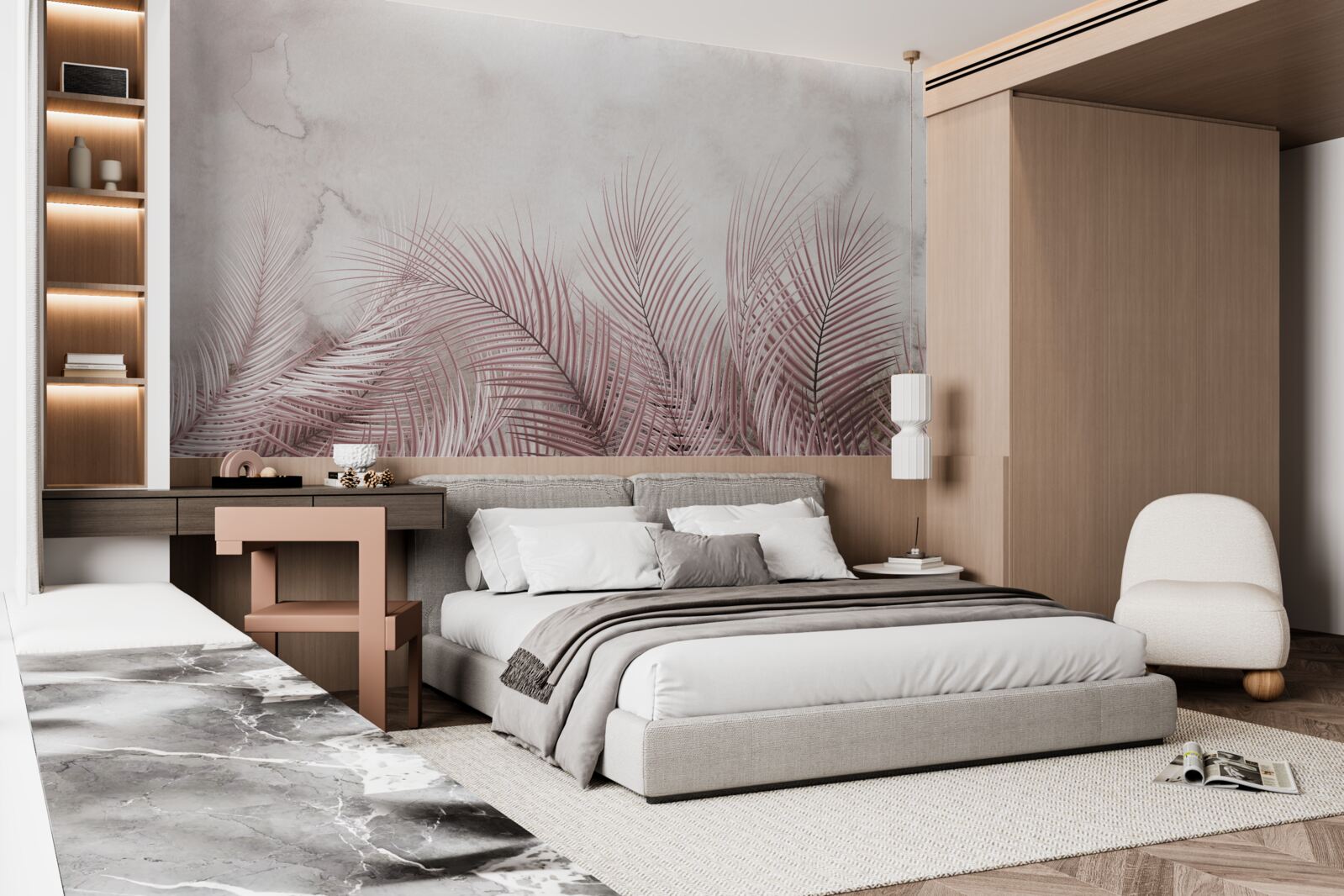 Фотошпалери тропічне листя в туманному серпанку