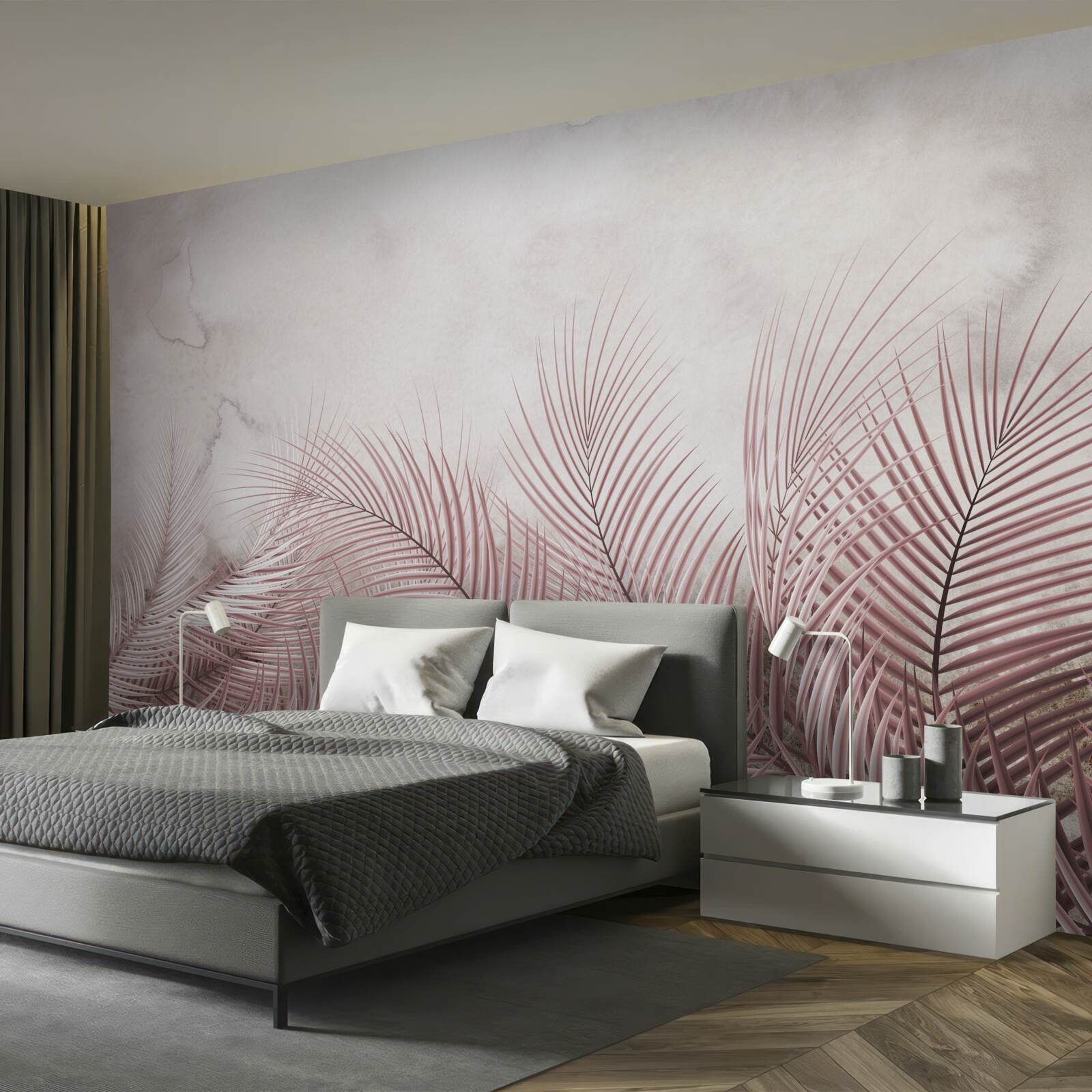 Фотошпалери тропічне листя в туманному серпанку