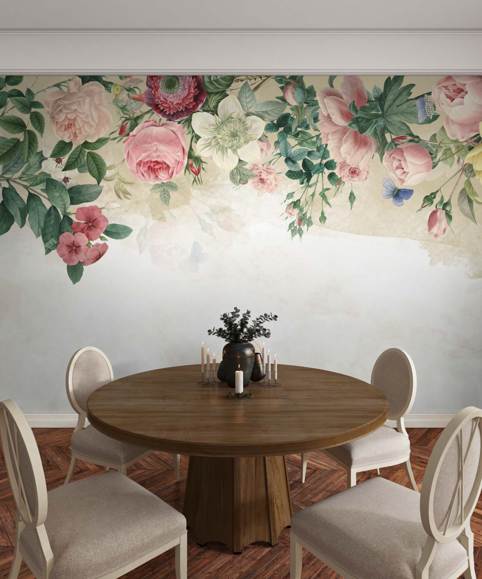 Фотошпалери рожеві бутони різних відтінків