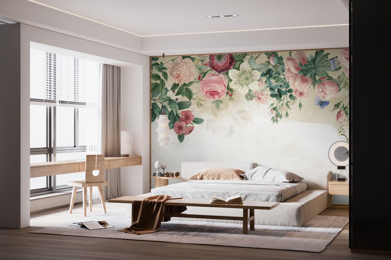 Фотошпалери рожеві бутони різних відтінків