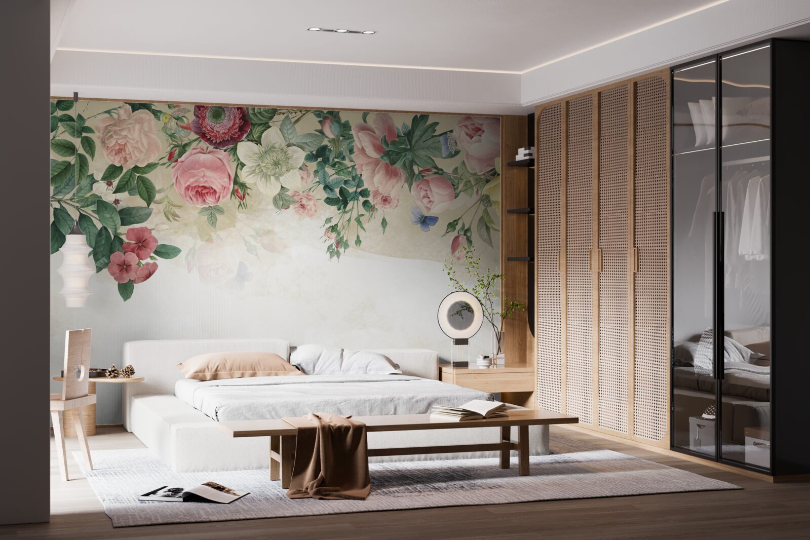 Фотошпалери рожеві бутони різних відтінків