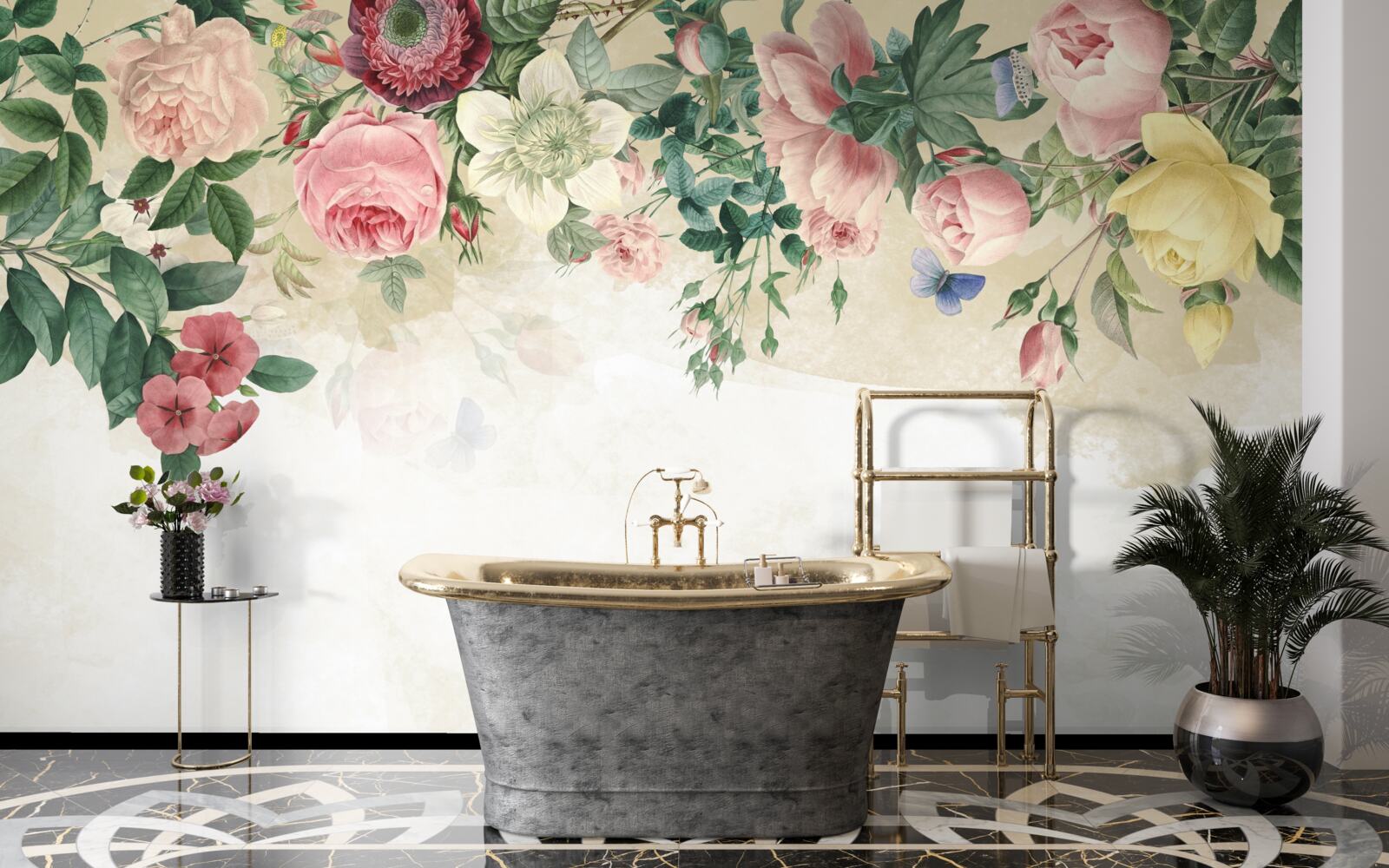 Фотошпалери рожеві бутони різних відтінків