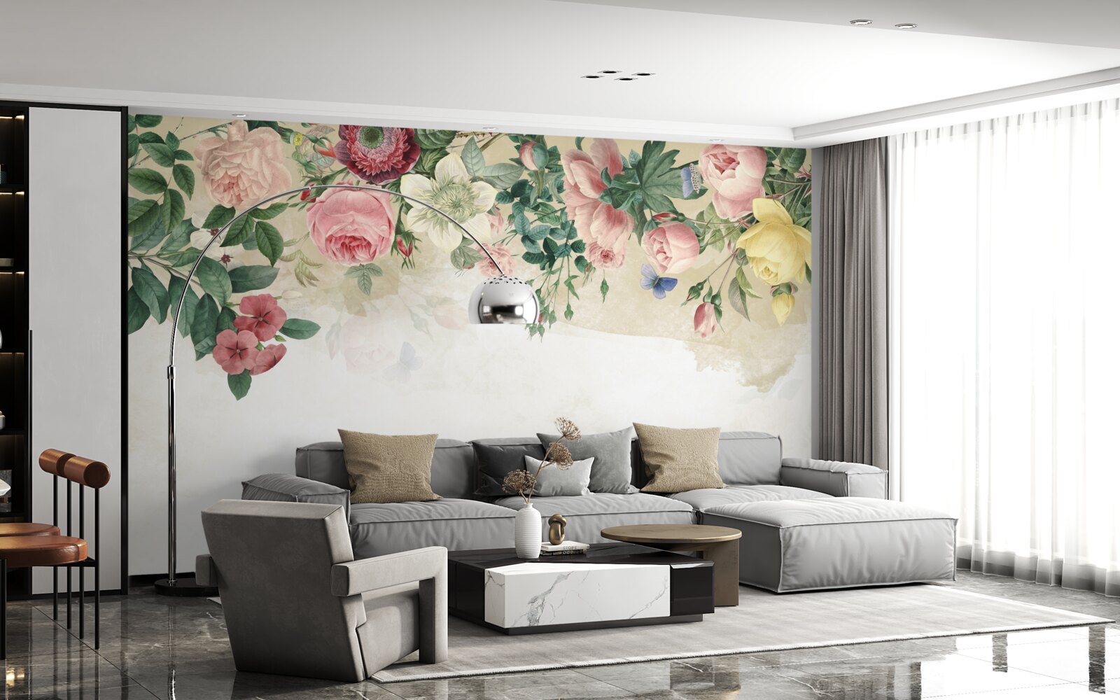 Фотошпалери рожеві бутони різних відтінків