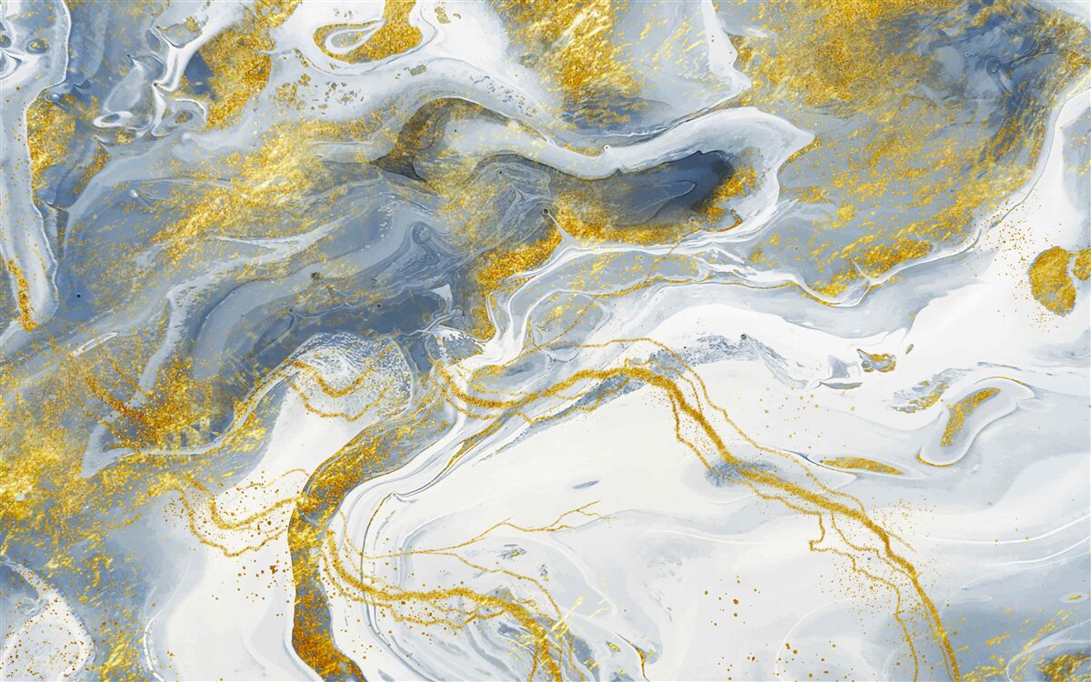 Фотошпалери блакитний мармур із золотою інкрустацією