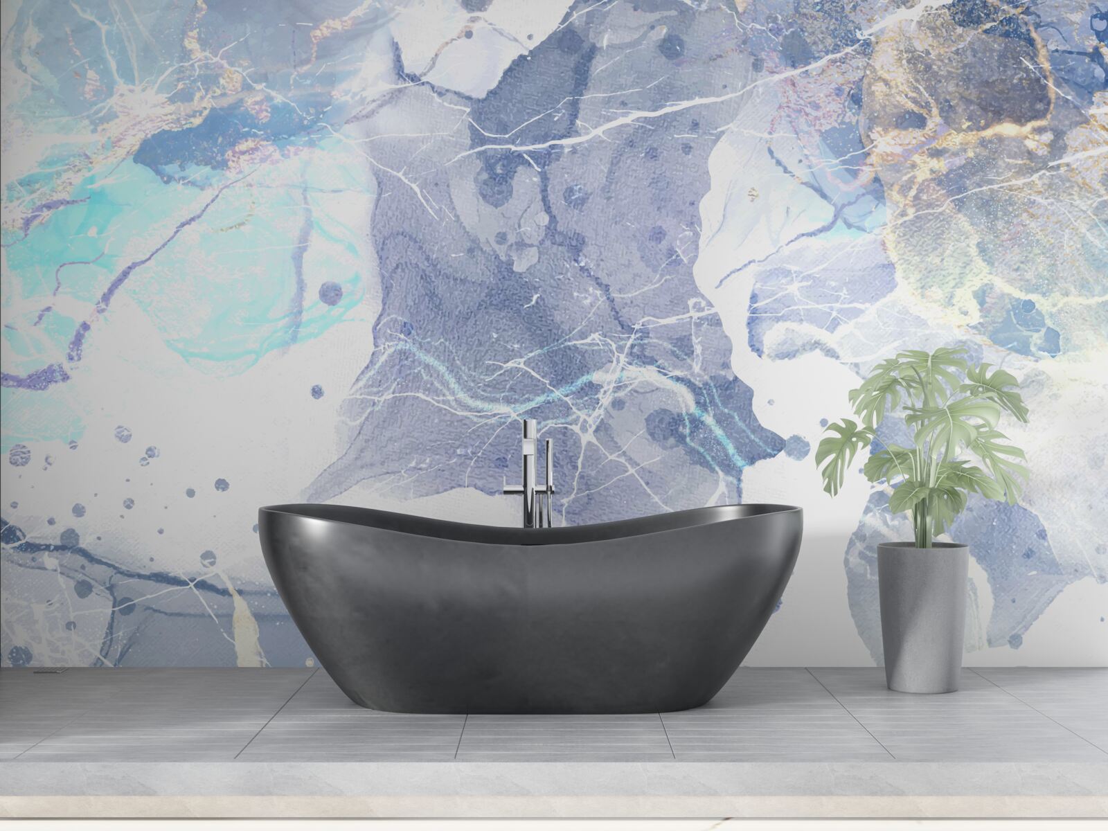 Фотошпалери блакитний мармур в абстрактному стилі