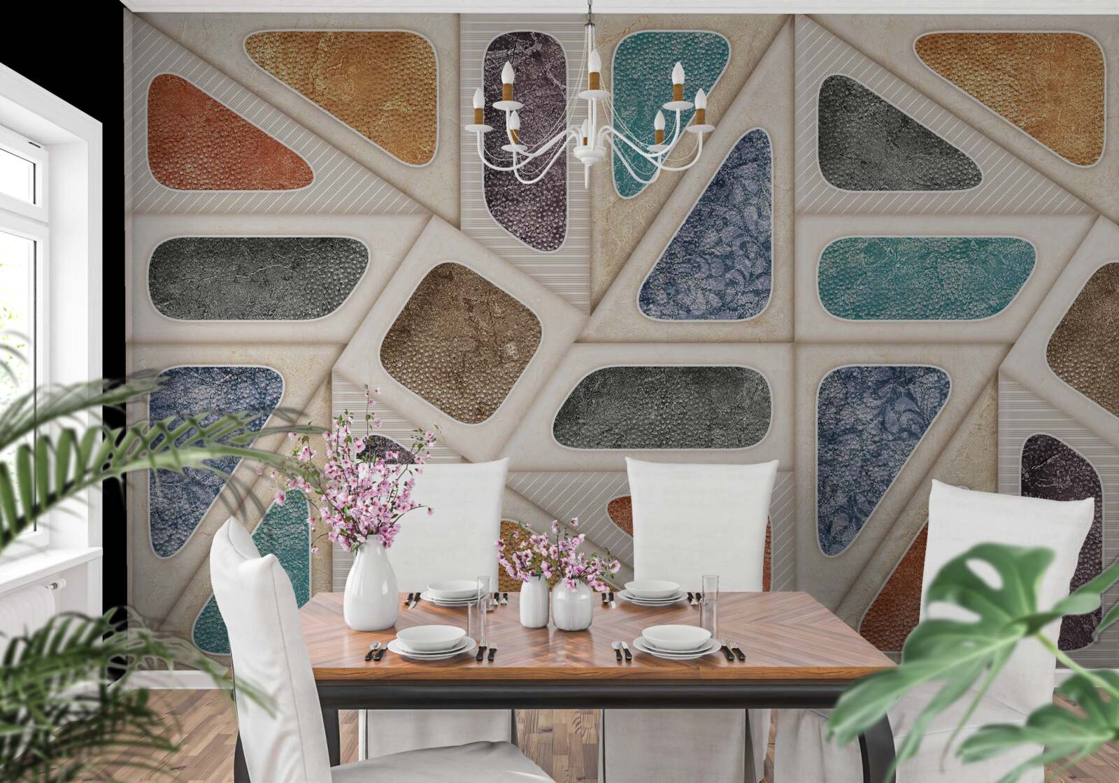 Фотошпалери панно, що складається з різних кольорів у мозаїчному стилі