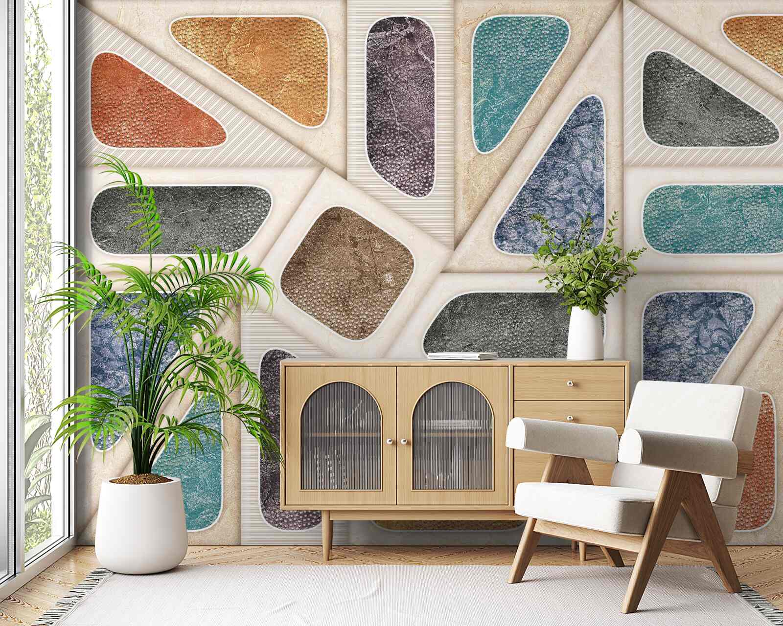 Фотошпалери панно, що складається з різних кольорів у мозаїчному стилі