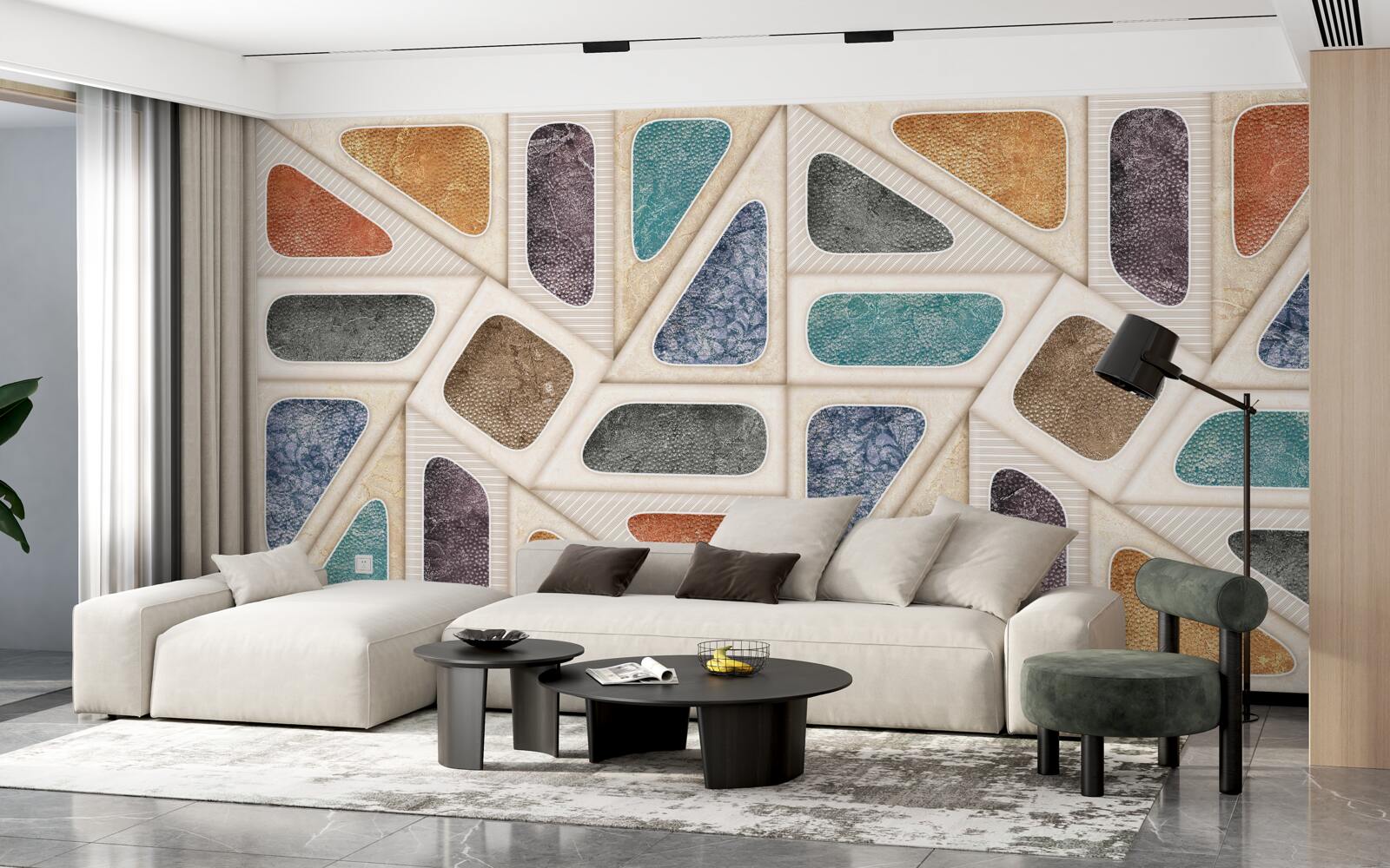 Фотошпалери панно, що складається з різних кольорів у мозаїчному стилі