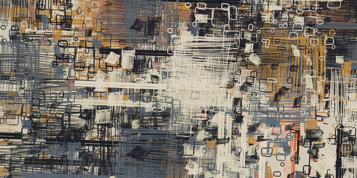 Фотошпалери конструкція, що складається з геометричних фігур прямокутної форми та різних відтінків