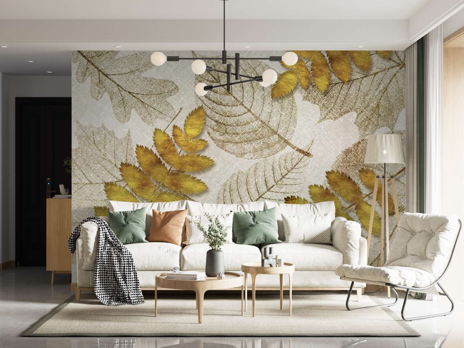 Фотошпалери джунглі, вкриті золотом