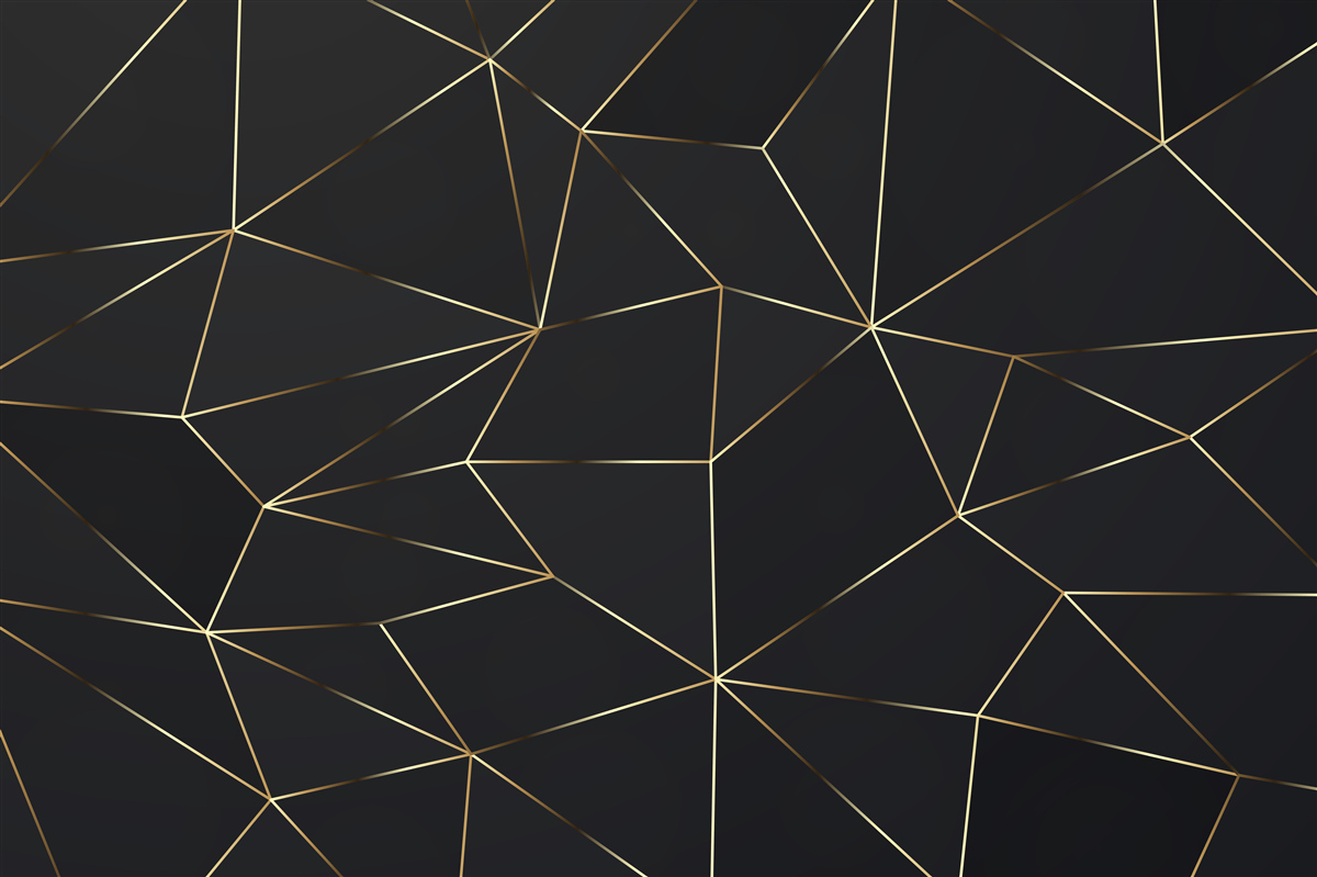 Фотошпалери геометричні фігури з золотистими краями