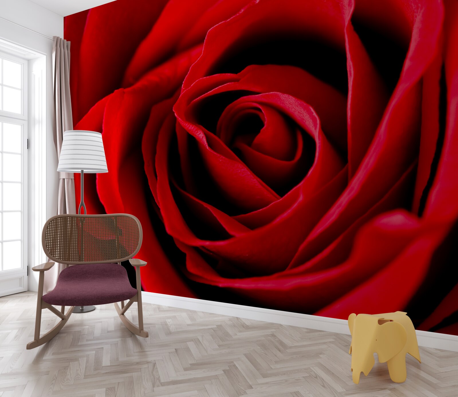 Фотошпалери розкішна червона троянда