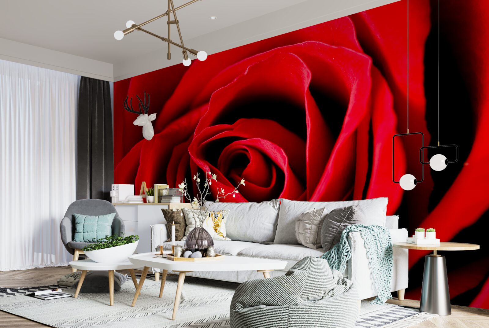 Фотошпалери розкішна червона троянда