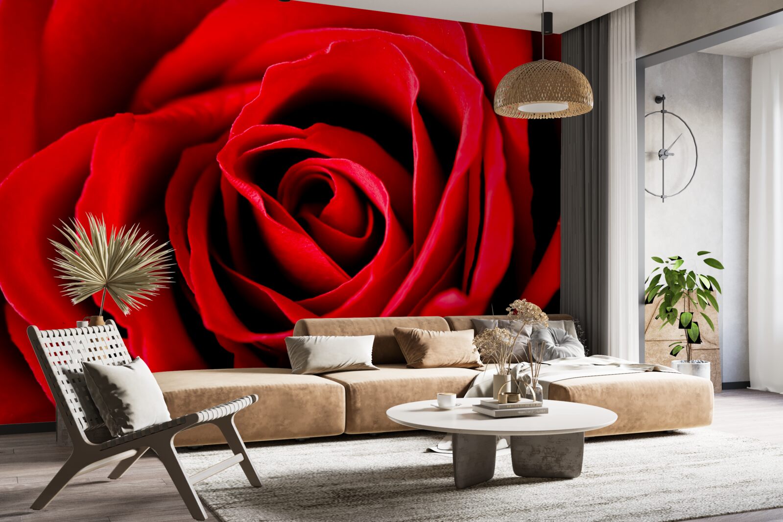 Фотошпалери розкішна червона троянда