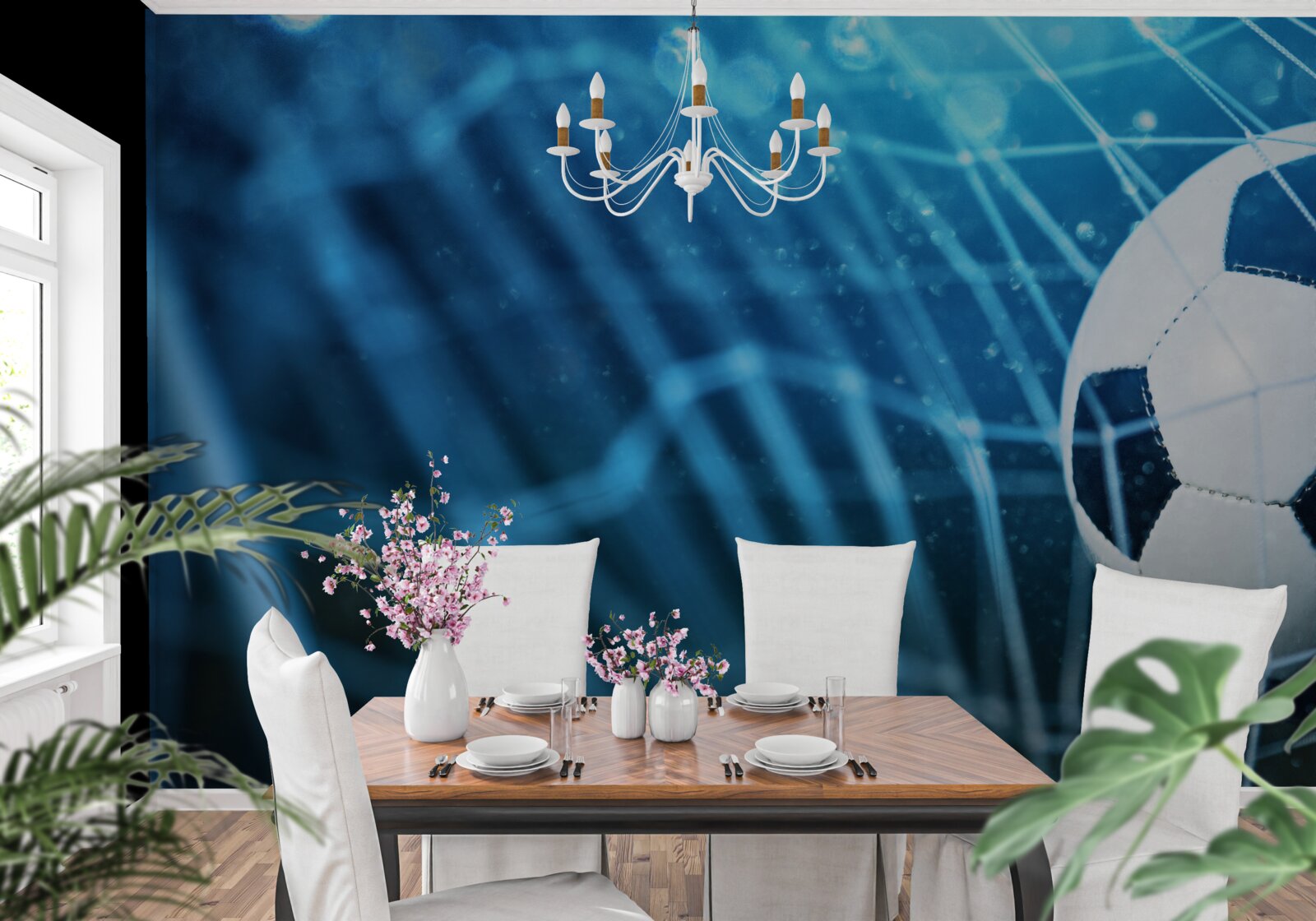 Фотошпалери зосередьтеся на футболі у воротах