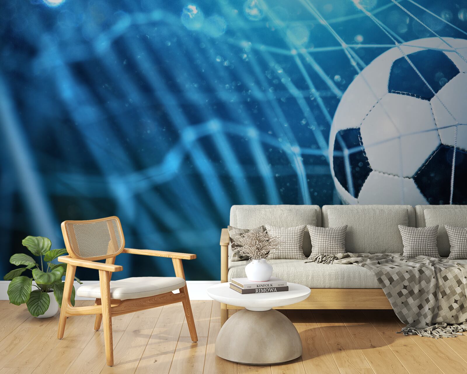 Фотошпалери зосередьтеся на футболі у воротах