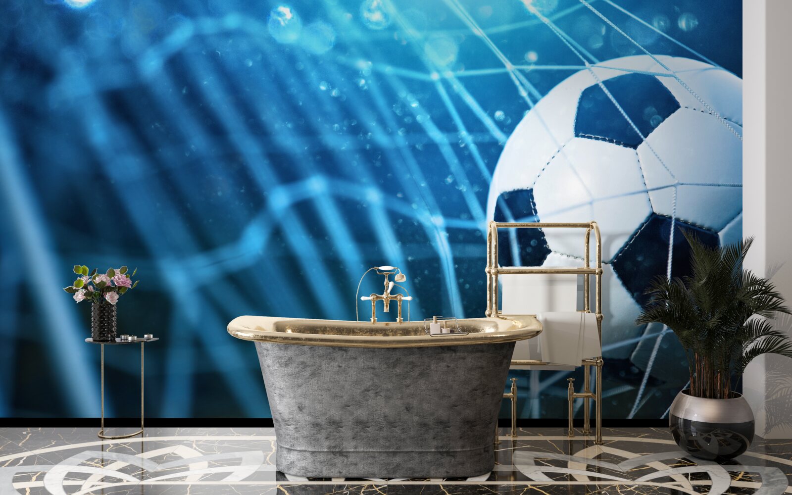 Фотошпалери зосередьтеся на футболі у воротах