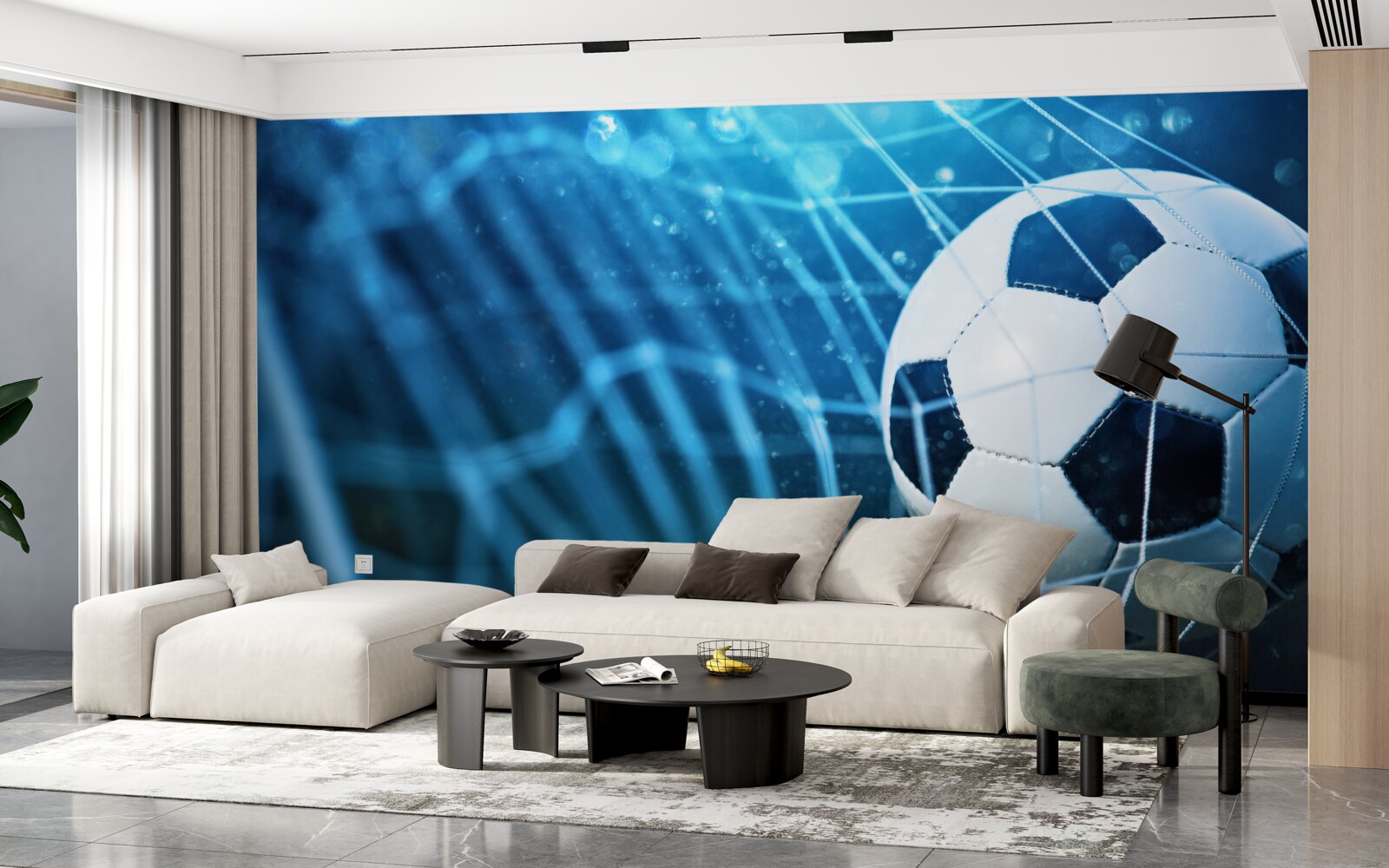 Фотошпалери зосередьтеся на футболі у воротах