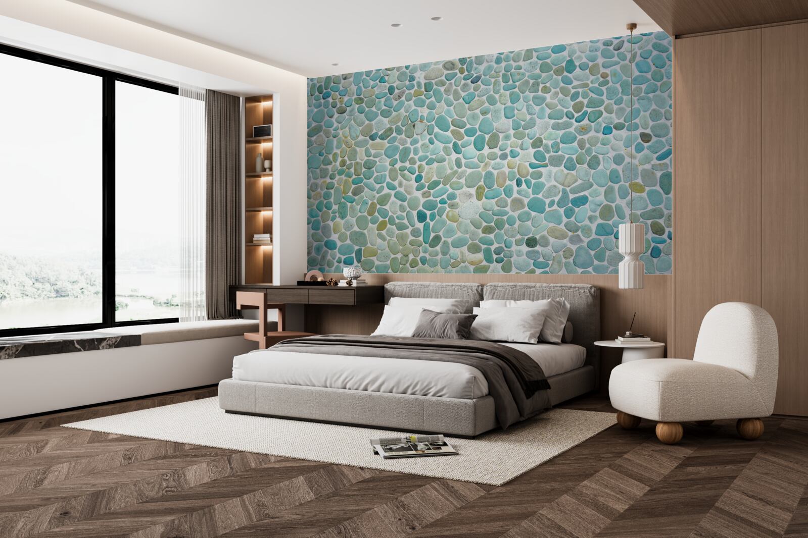 Фотошпалери синє каміння моря