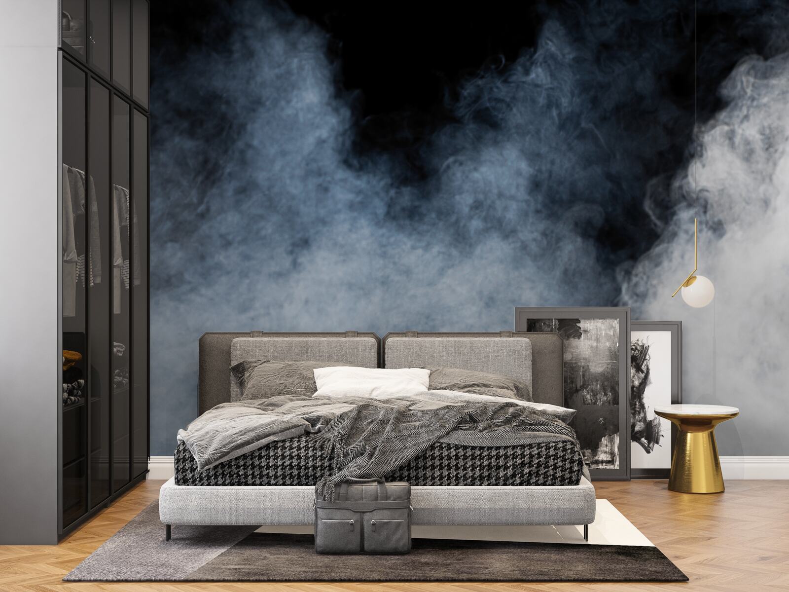 Фотошпалери густий туман огорнув нічний ліс