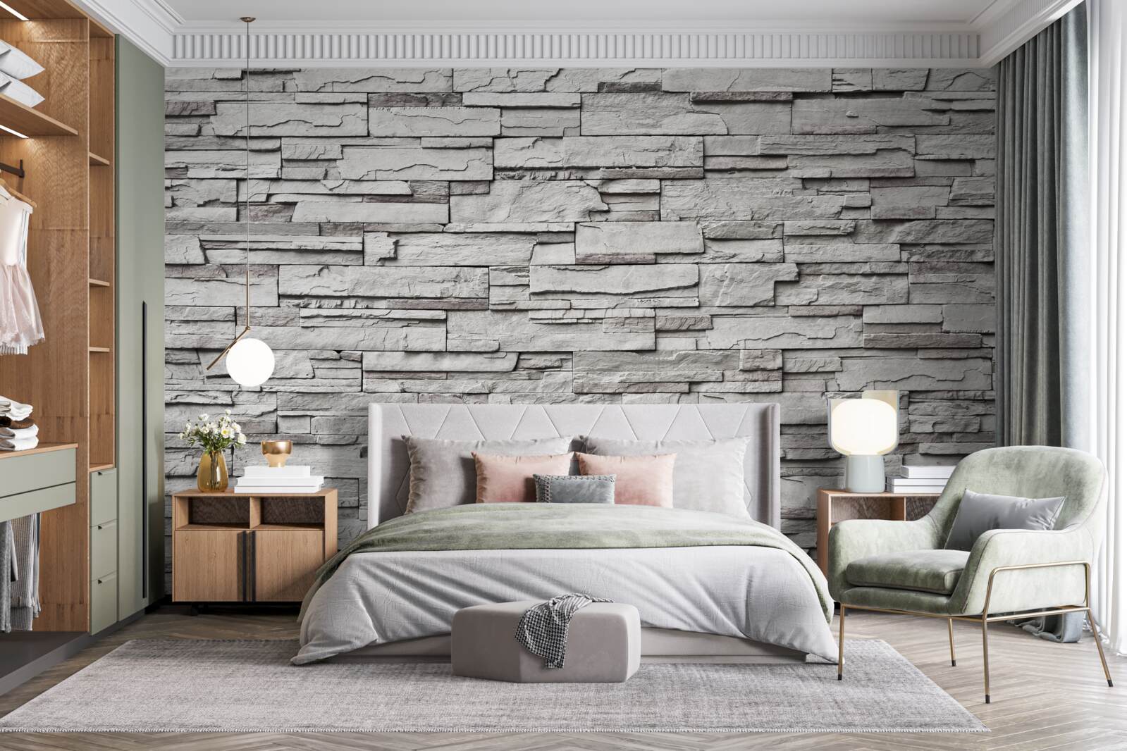 Фотошпалери білокам'яна стіна