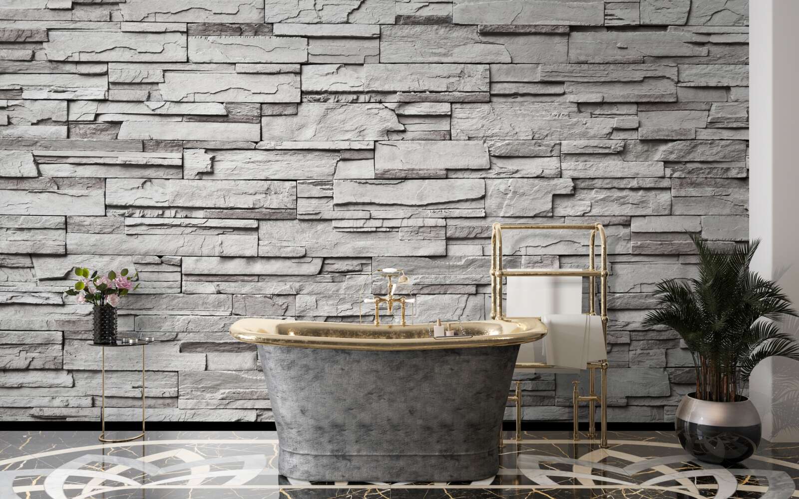 Фотошпалери білокам'яна стіна