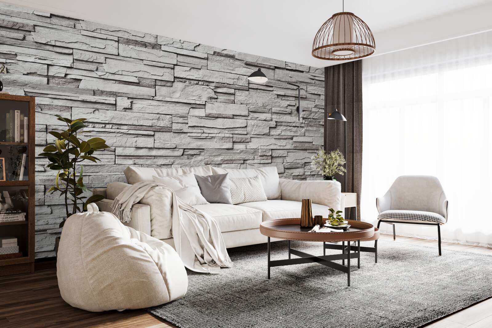 Фотошпалери білокам'яна стіна