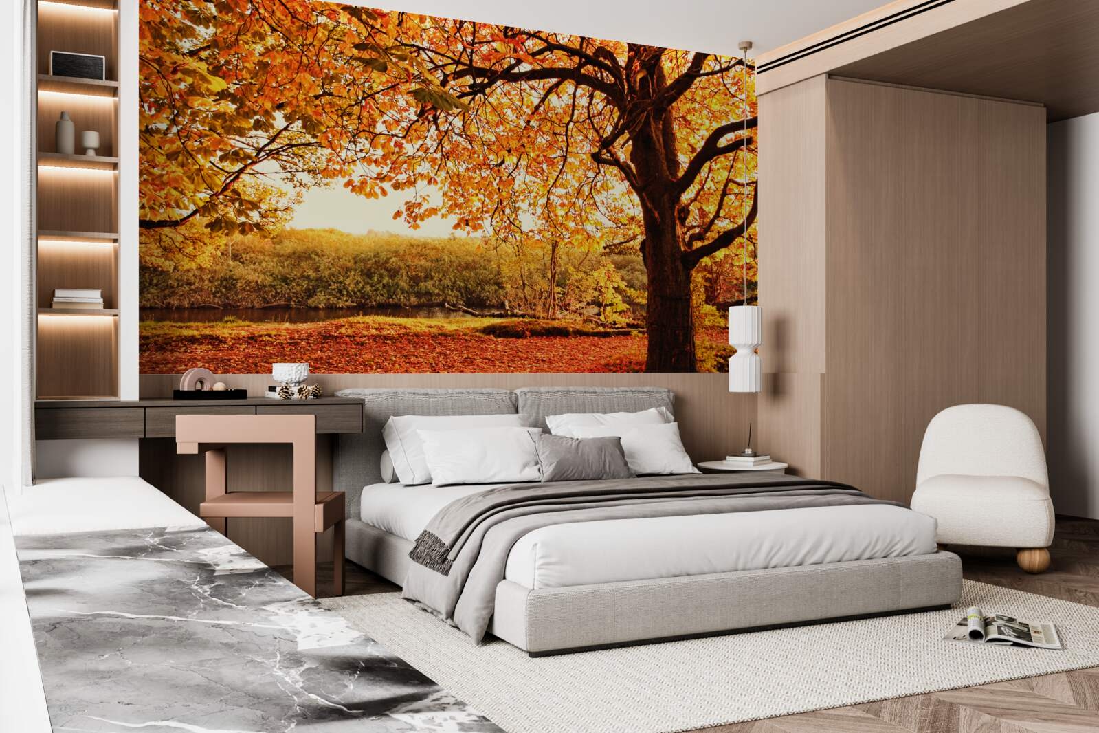 Фотошпалери сліпуча краса лісу сонячної осені