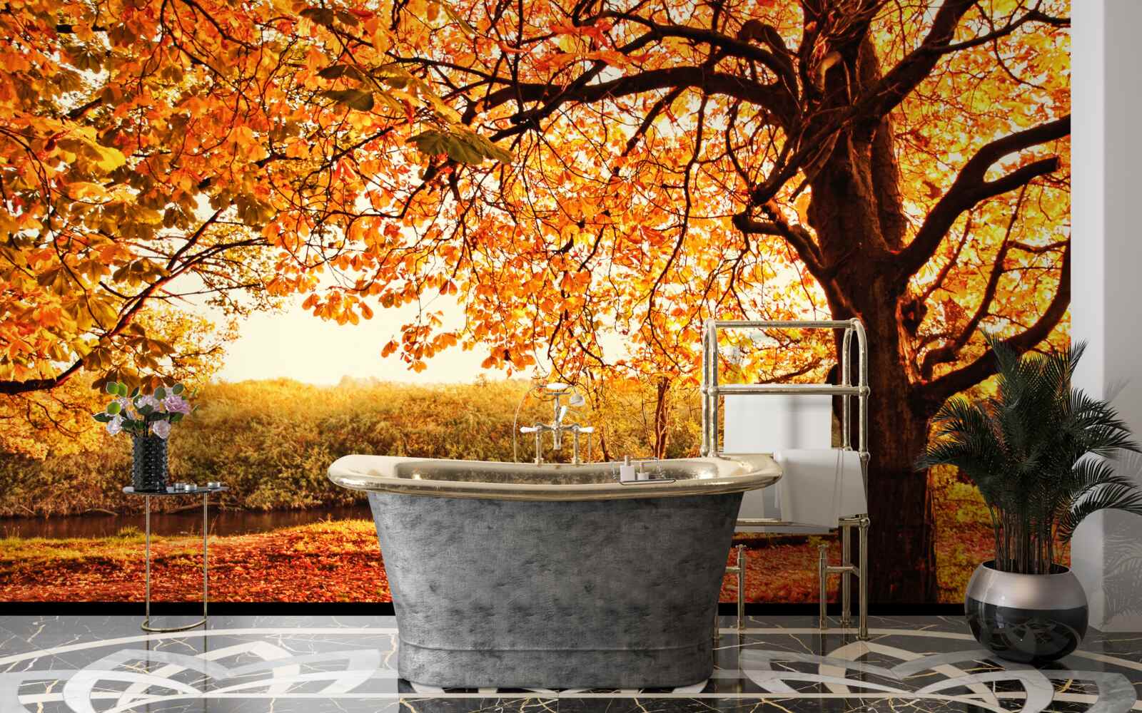 Фотошпалери сліпуча краса лісу сонячної осені