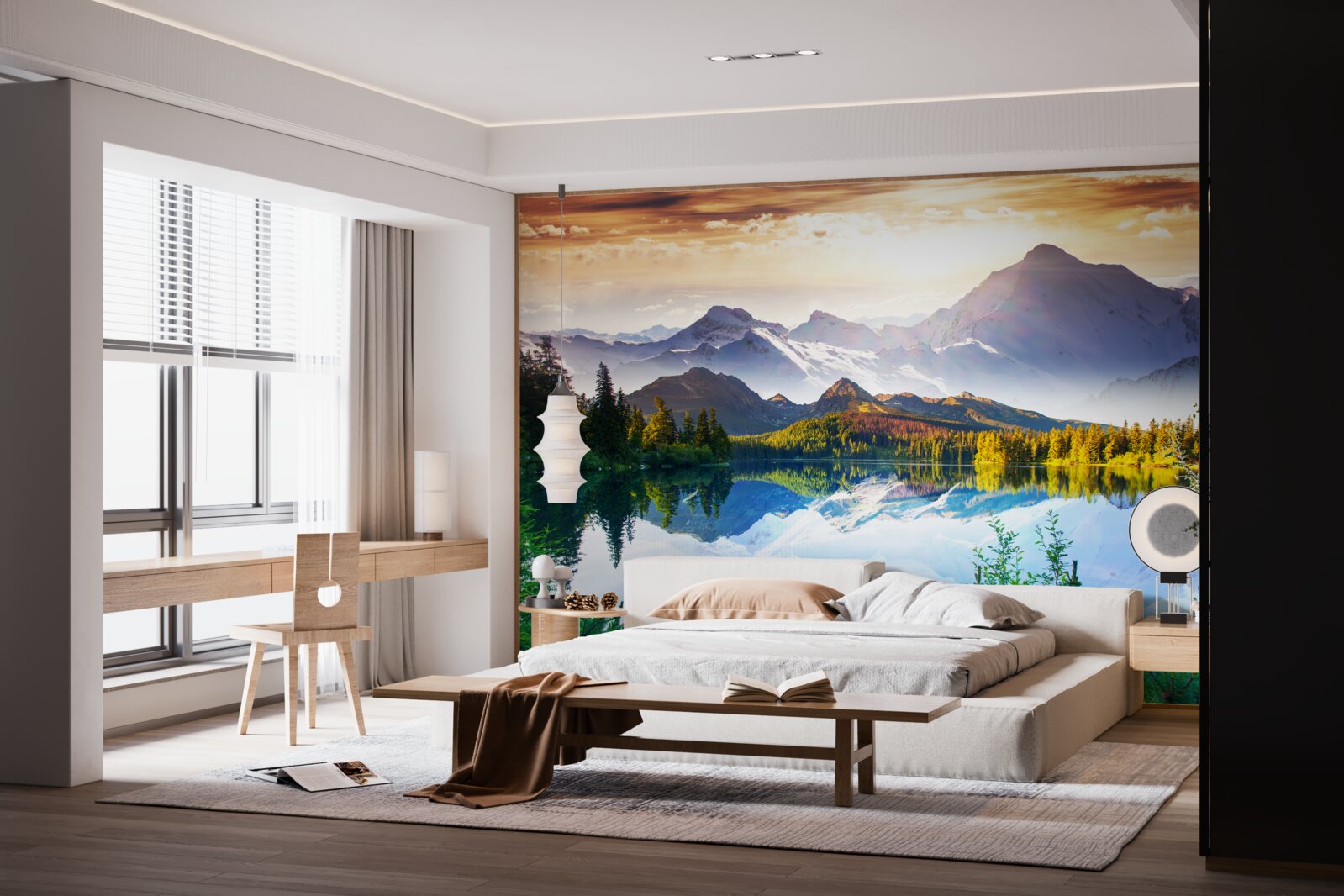 Фотошпалери води гірського озера кришталево чисті