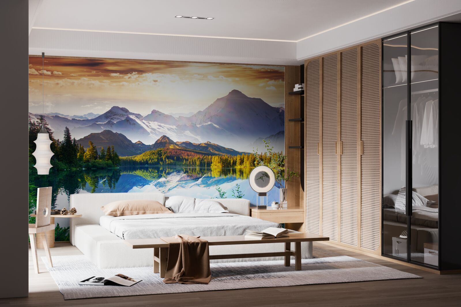 Фотошпалери води гірського озера кришталево чисті