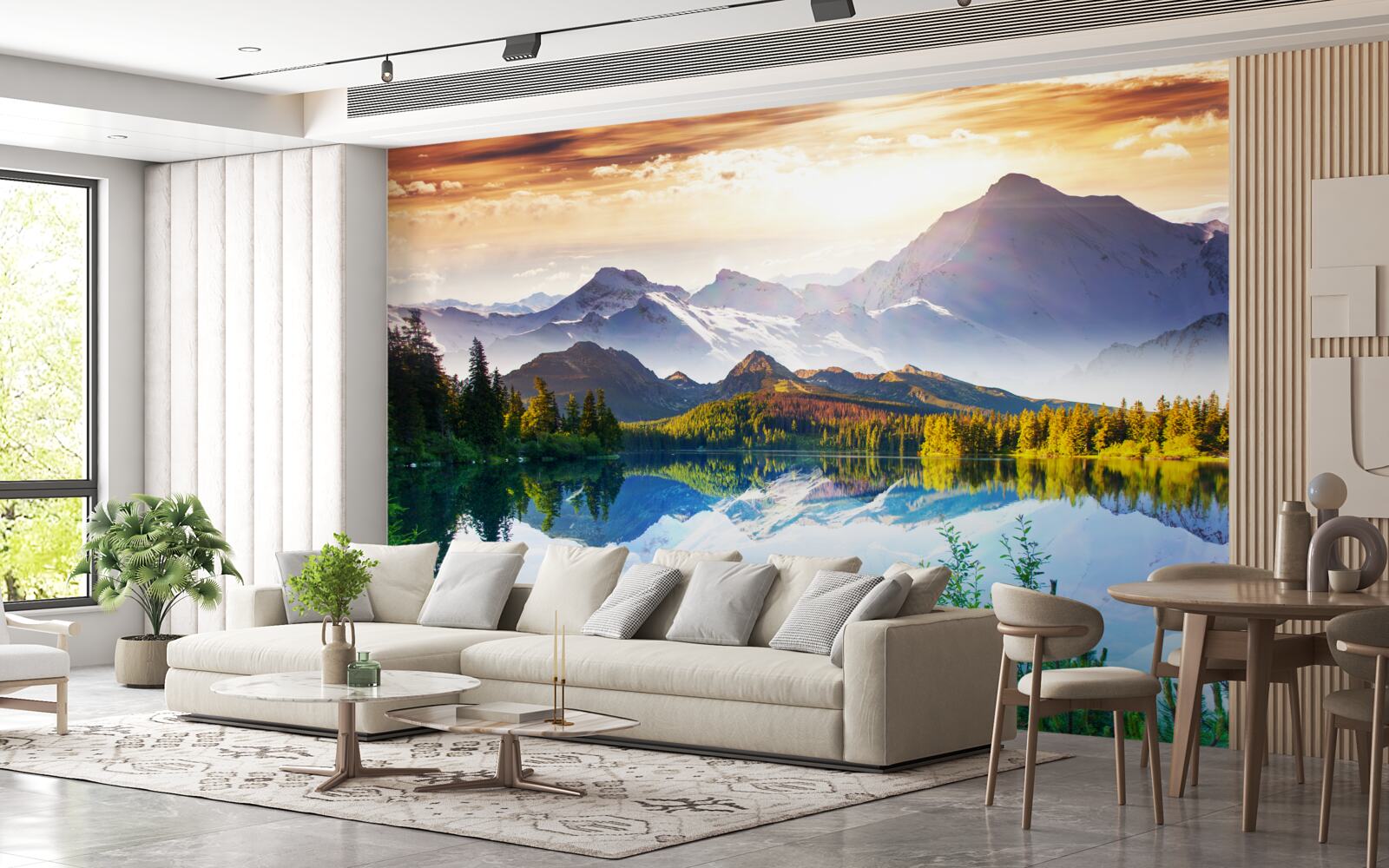 Фотошпалери води гірського озера кришталево чисті