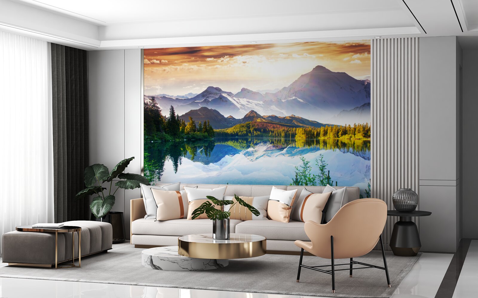 Фотошпалери води гірського озера кришталево чисті