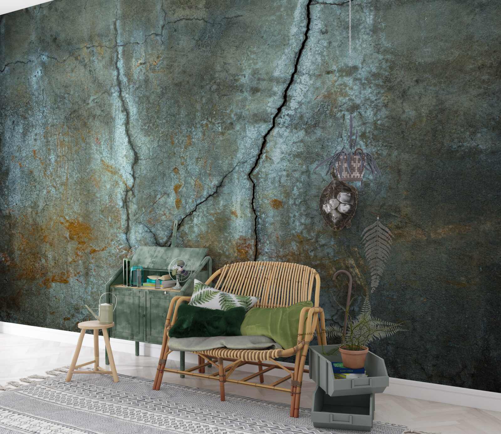 Фотошпалери над лісовим масивом спалахнула блискавка