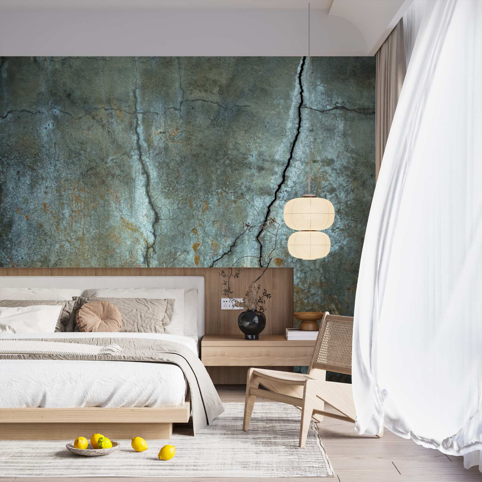 Фотошпалери над лісовим масивом спалахнула блискавка