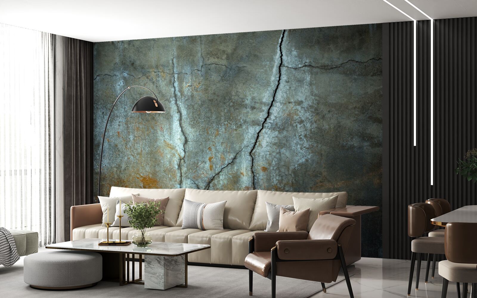 Фотошпалери над лісовим масивом спалахнула блискавка