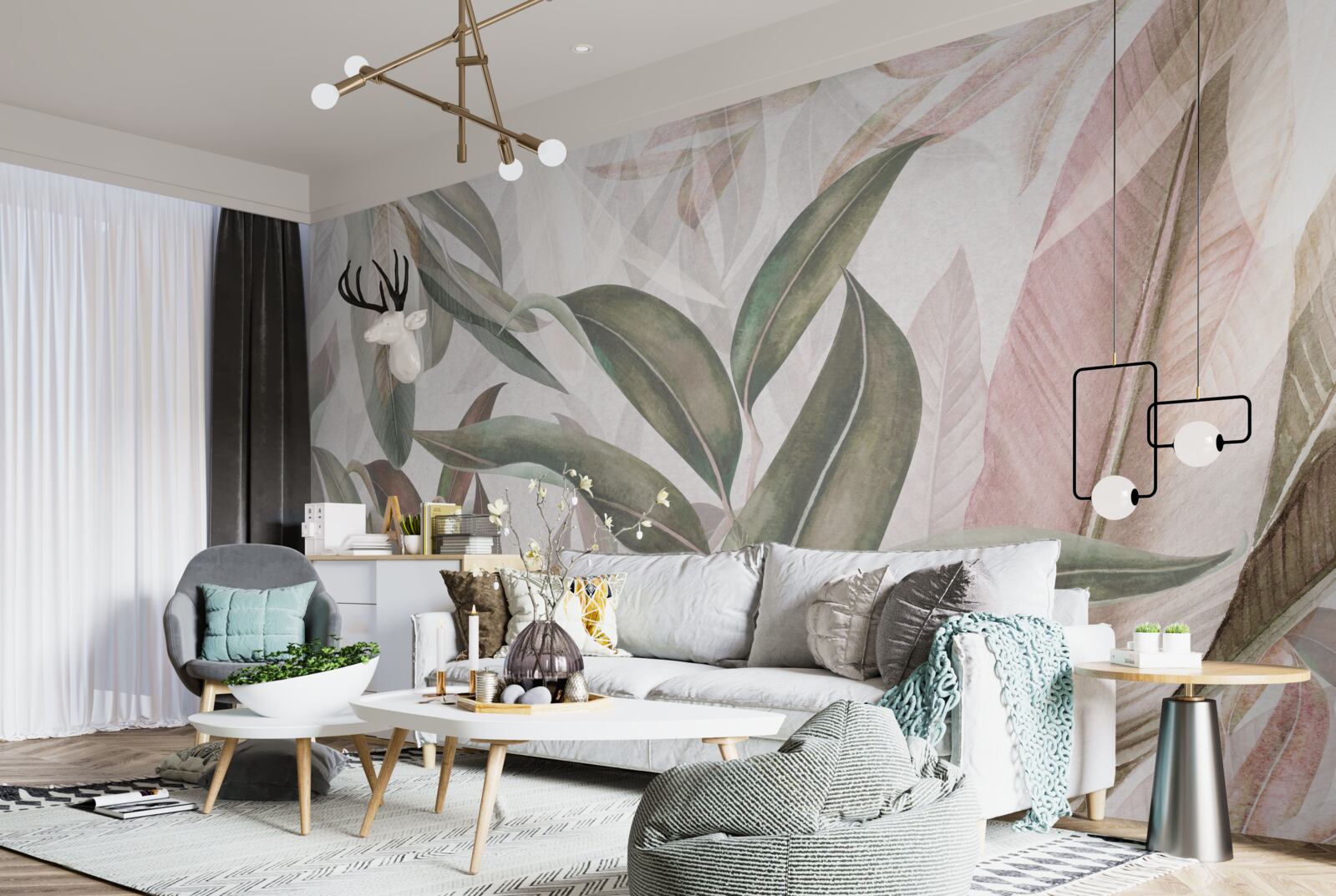 Фотошпалери листя папороті з тропіків