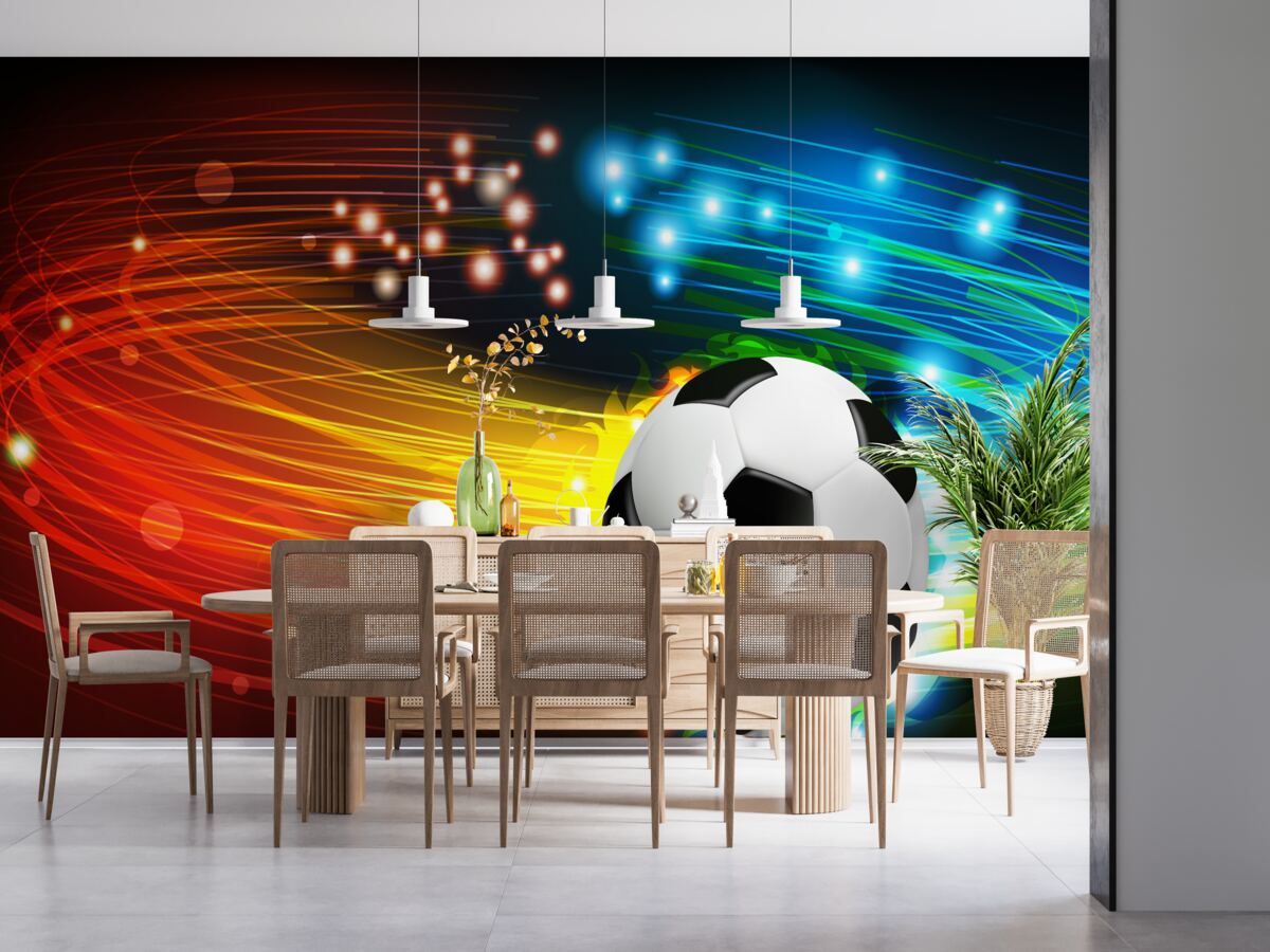 Фотошпалери серед яскравої кольорової палітри - футбол