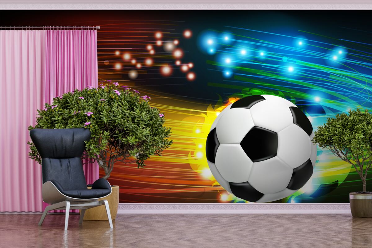 Фотошпалери серед яскравої кольорової палітри - футбол