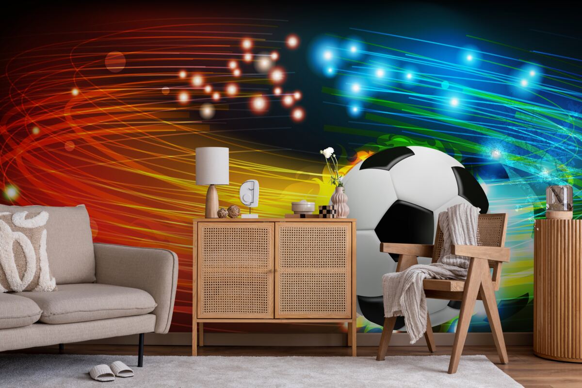 Фотошпалери серед яскравої кольорової палітри - футбол