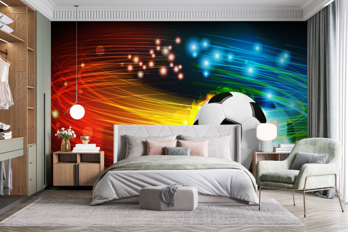 Фотошпалери серед яскравої кольорової палітри - футбол
