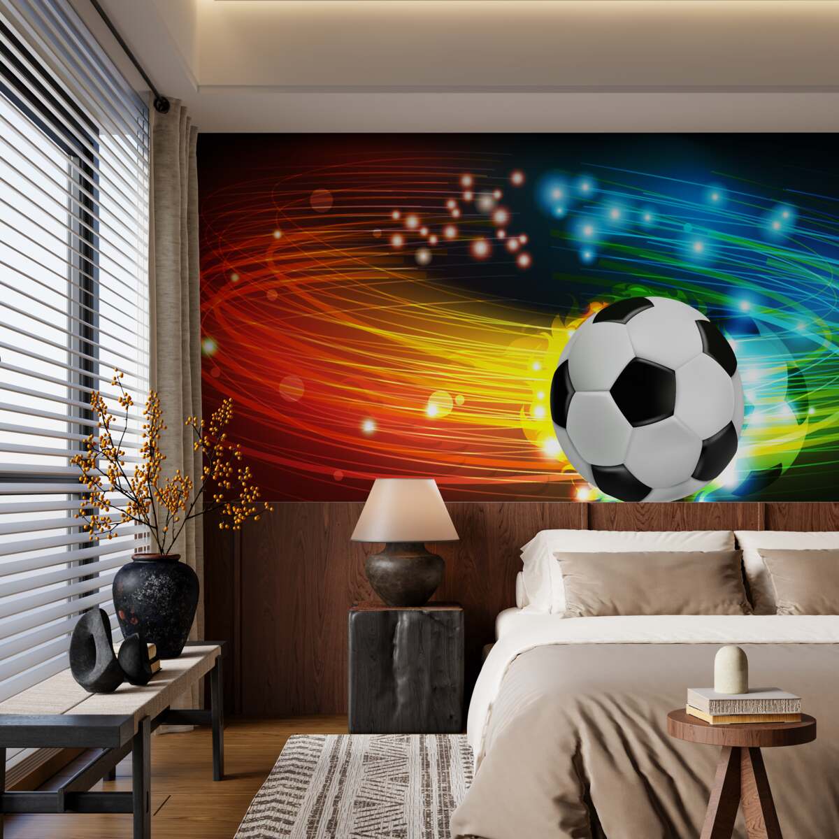 Фотошпалери серед яскравої кольорової палітри - футбол