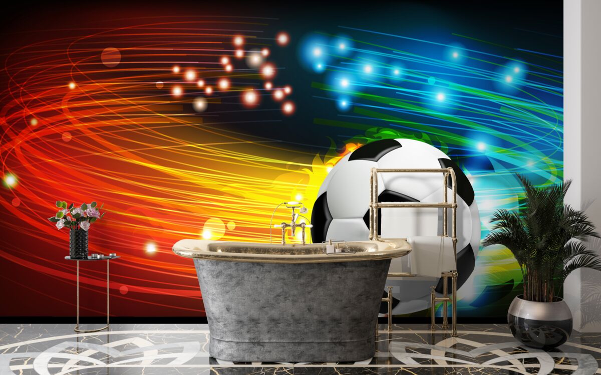 Фотошпалери серед яскравої кольорової палітри - футбол