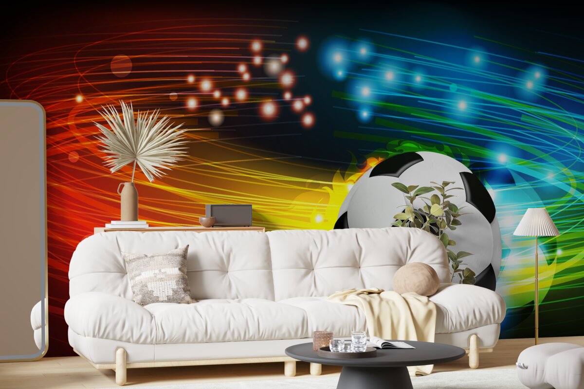 Фотошпалери серед яскравої кольорової палітри - футбол