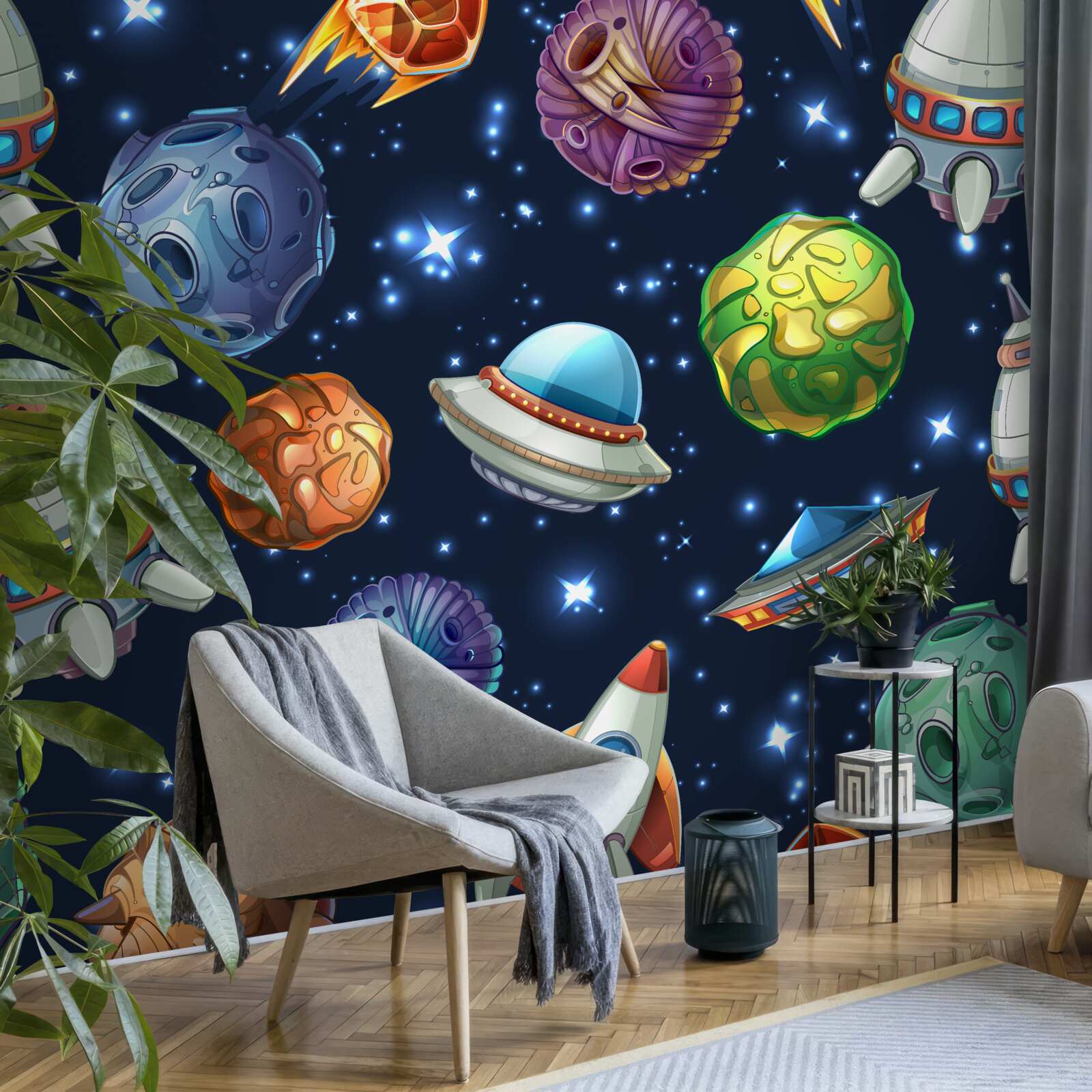 Фотошпалери аерокосмічні апарати та комети у Всесвіті