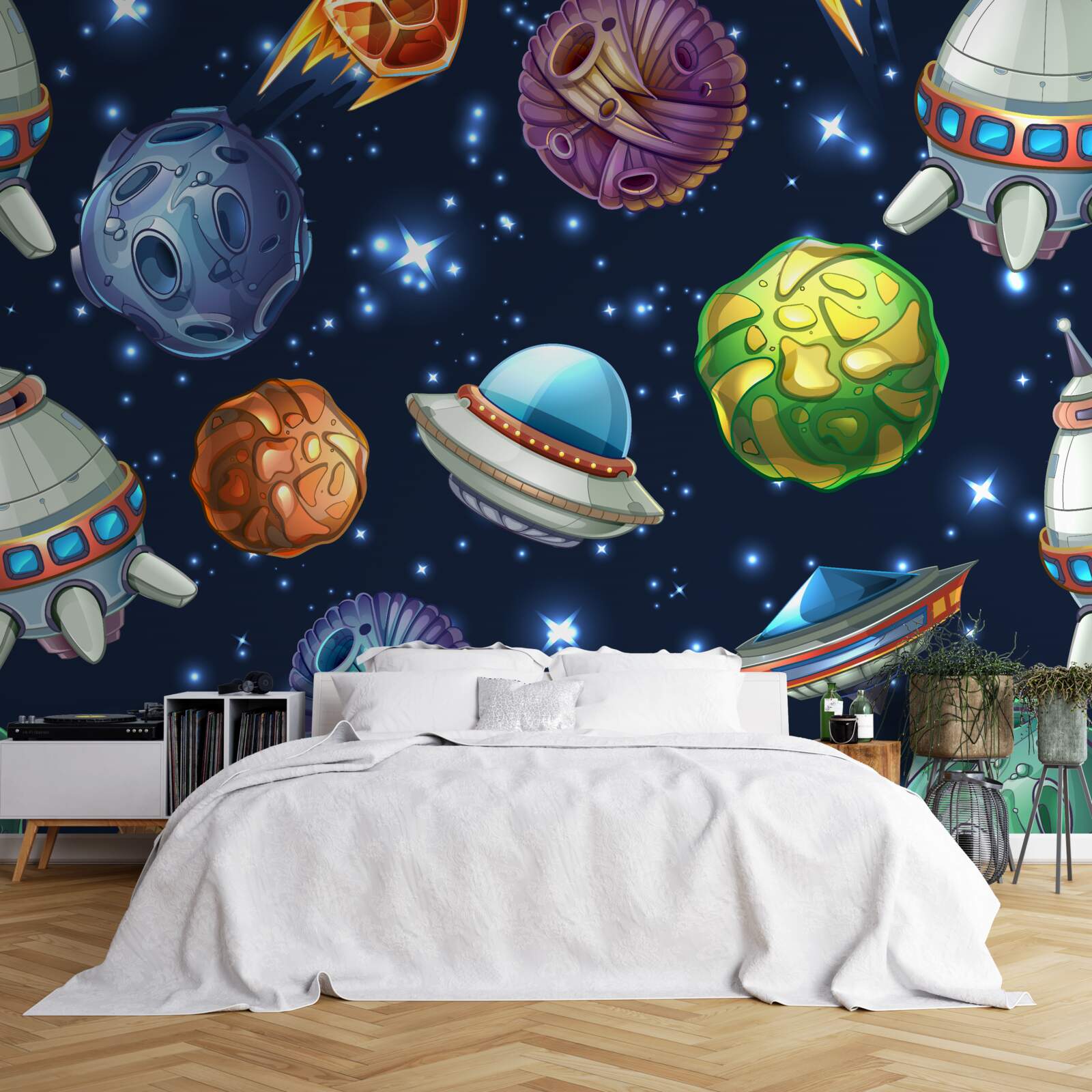 Фотошпалери аерокосмічні апарати та комети у Всесвіті