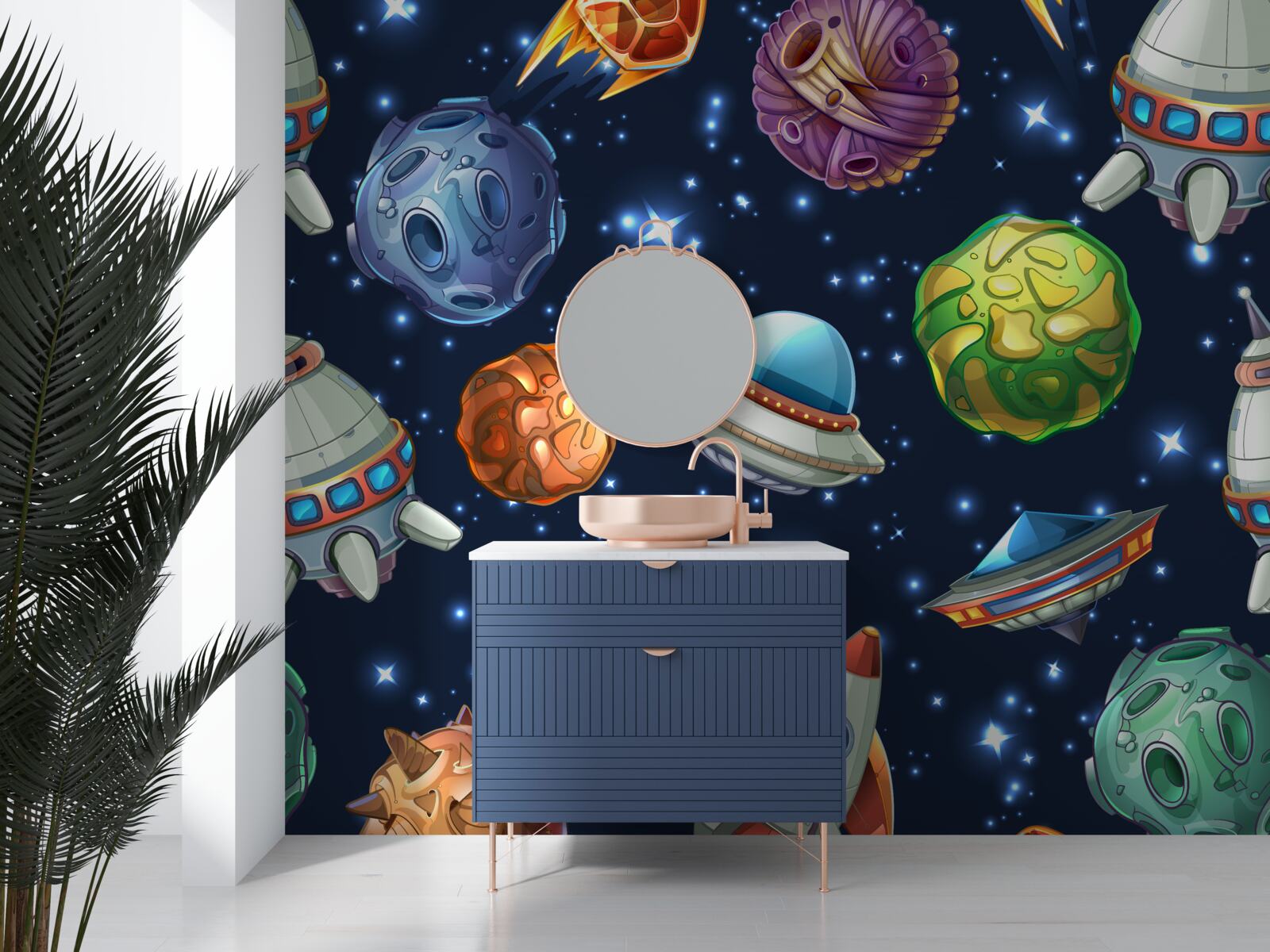 Фотошпалери аерокосмічні апарати та комети у Всесвіті