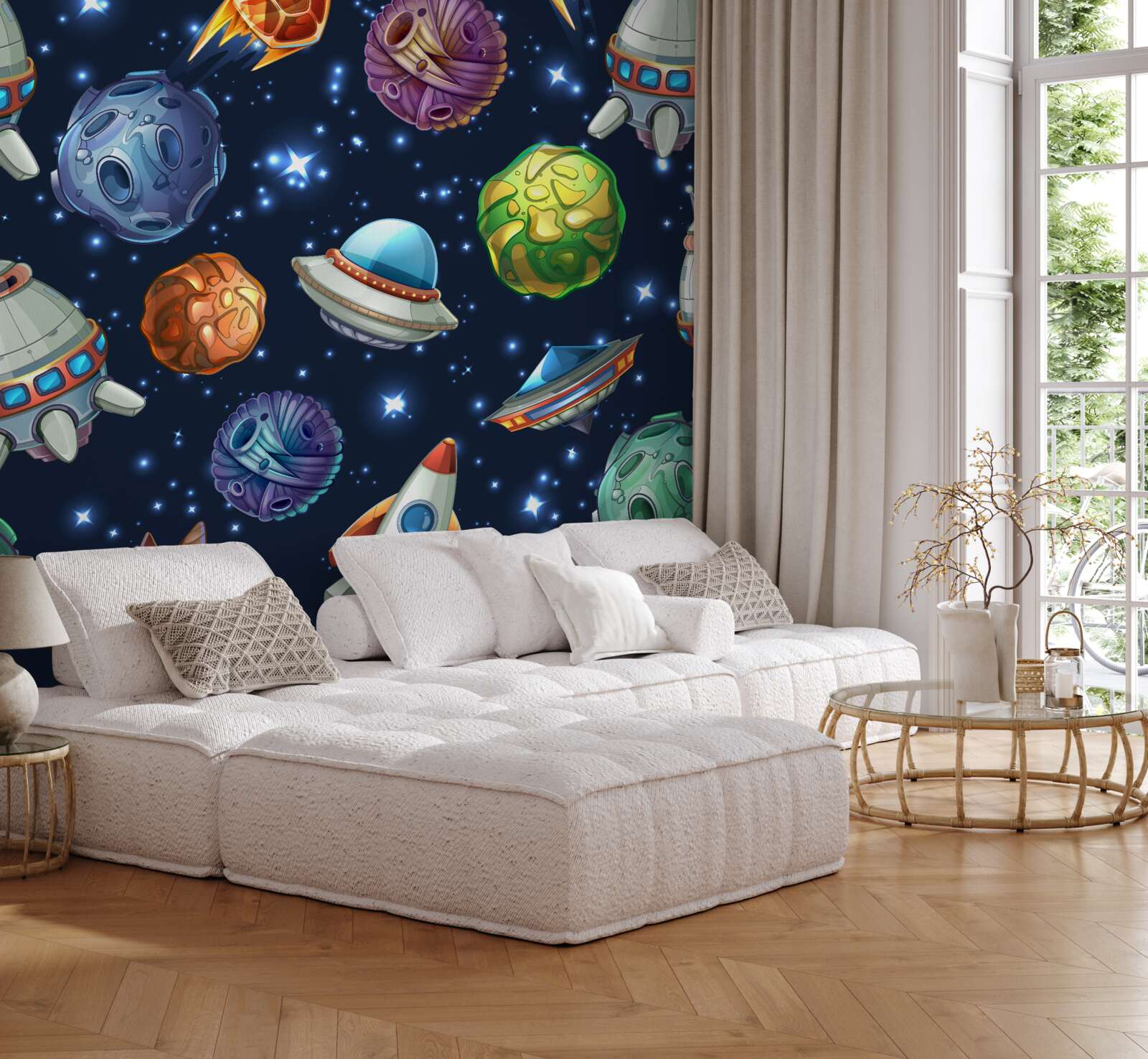 Фотошпалери аерокосмічні апарати та комети у Всесвіті